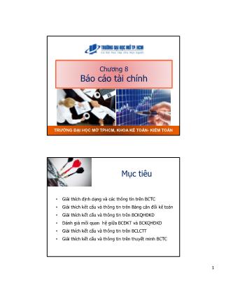 Giáo trình Kế toán - Chương 8: Báo cáo tài chính