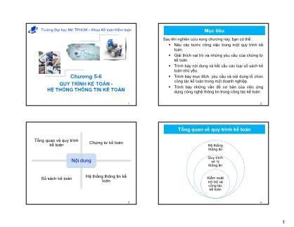 Giáo trình Kế toán-Kiểm toán - Chương 5+6: Quy trình kế toán-hệ thống thông tin kế toán