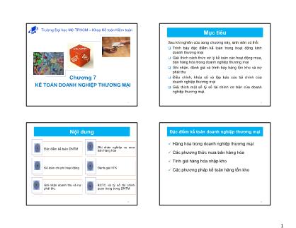 Giáo trình Kế toán-Kiểm toán - Chương 7: Kế toán doanh nghiệp thương mại
