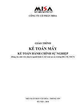 Giáo trình Kế toán Máy Kế toán hành chính sự nghiệp