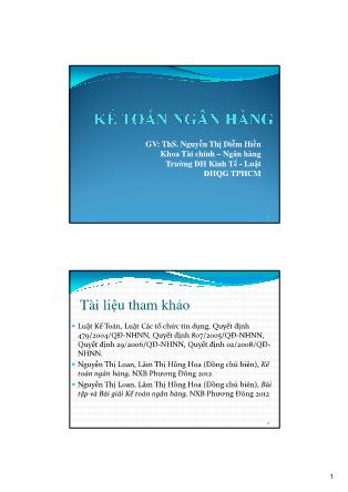 Giáo trình Kế toán Ngân hàng - Nguyễn Thị Diễm Hiền