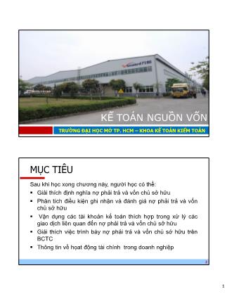 Giáo trình Kế toán Nguồn vốn