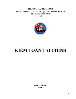 Giáo trình Kế toán Tài chính - Chương 1 đến Chương 4