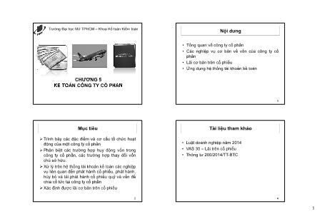 Giáo trình Kế toán tài chính - Chương 5: Kế toán công ty cổ phần