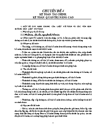 Giáo trình Kế toán Tài chính-Kế toán quản trị nâng cao