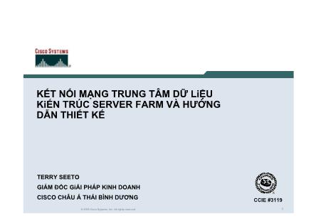 Giáo trình Kết nối mạng trung tâm dữ liệu kiến trúc server farm và hướng dẫn thiết kế