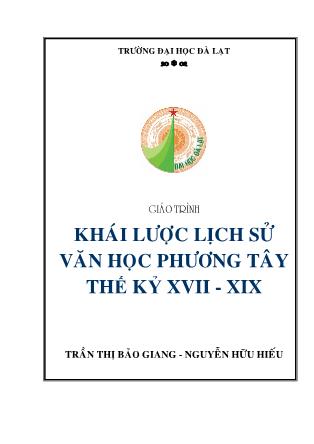 Giáo trình Khái lược Lịch sử Văn học Phương Tây thế kỉ XVII-XIX (Phần 1) - Trần Thị Bảo Trang