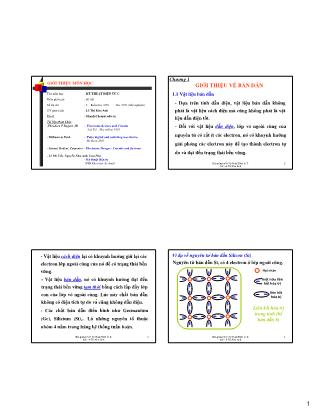 Giáo trình Kĩ thuật điện tử C - Chương 1: Giới thiệu về bán dẫn - Lê Thị Kim Anh