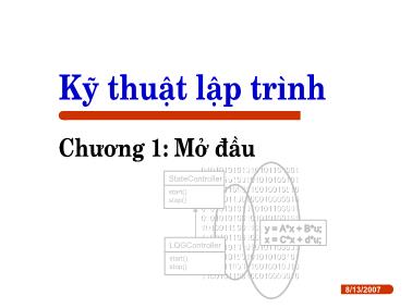 Giáo trình Kĩ thuật lập trình - Chương 1: Mở đầu