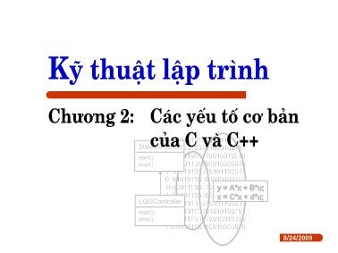 Giáo trình Kĩ thuật lập trình - Chương 2: Các yếu tố cơ bản của C và C++