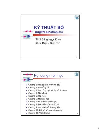 Giáo trình Kĩ thuật số - Đặng Ngọc Khoa