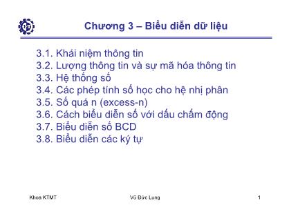 Giáo trình Kiến trúc máy tính - Chương 3: Biểu diễn dữ liệu - Vũ Đức Lung