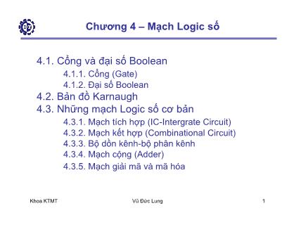 Giáo trình Kiến trúc máy tính - Chương 4: Mạch Logic số - Vũ Đức Lung