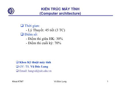 Giáo trình Kiến trúc Máy tính - Vũ Đức Lung