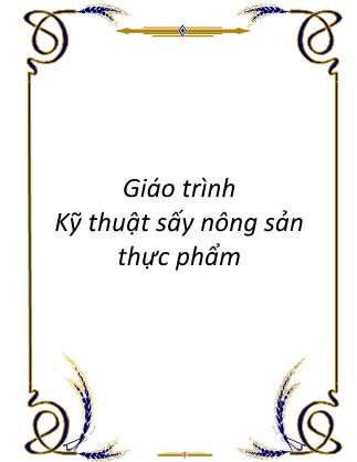 Giáo trình Kỹ thuật sấy nông sản thực phẩm