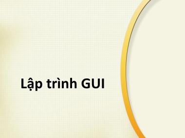 Giáo trình Lập trình GUI