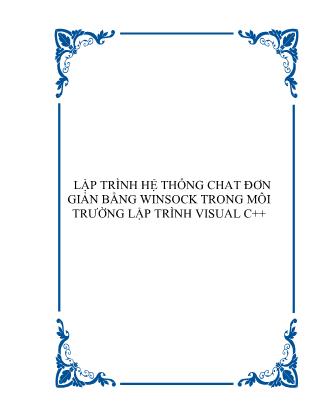 Giáo trình Lập trình hệ thống chat đơn giản bằng Winsock trong môi trường lập trình Visual C++