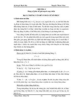 Giáo trình Lý thuyết mạch điện - Chương 3: Dùng số phức để giải mạch xoay chiều - Ngyễn Thành Nam