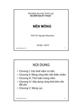 Giáo trình Nền móng - Chương 1: Các khái niệm cơ bản - Nguyễn Hồng Nam