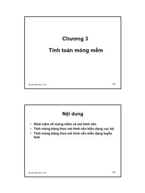 Giáo trình Nền móng - Chương 3: Tính toán móng nền - Nguyễn Hồng Nam