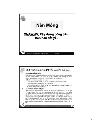 Giáo trình Nền móng - Chương 4: Xây dựng công trình trên nền đất yếu - Nguyễn Hữu Thái