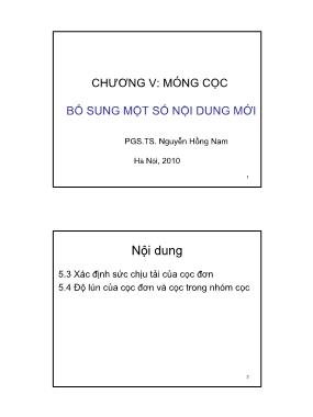 Giáo trình Nền móng - Chương 5: Móng cọc - Nguyễn Hồng Nam