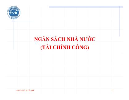 Giáo trình Ngân sách nhà nước