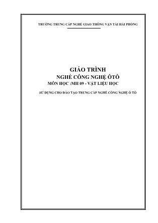 Giáo trình Nghề công nghệ ô tô (Chuẩn kiến thức)