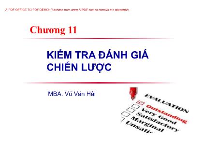 Giáo trình Nghiệp vụ kinh doanh - Chương 11: Kiểm tra đánh giá chiến lược - Vũ Văn Hải