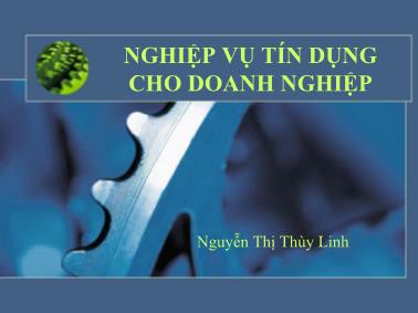 Giáo trình Nghiệp vụ tín dụng cho doanh nghiệp - Nguyễn Thị Thùy Linh