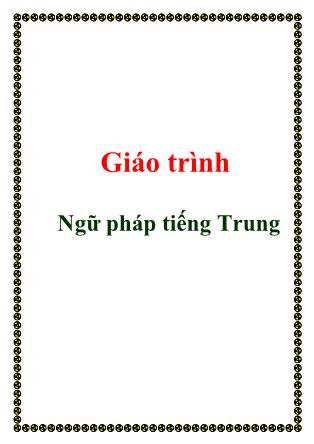 Giáo trình Ngữ pháp tiếng Trung