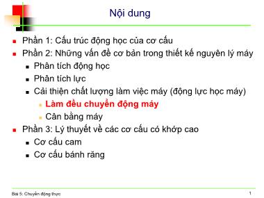 Giáo trình Nguyên lí máy - Bài 5: Chuyển động thực