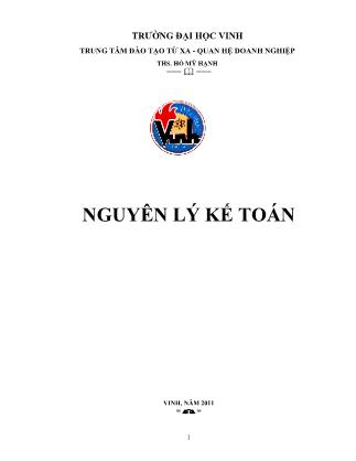 Giáo trình Nguyên lý kế toán - Chương 1 đến Chương 5