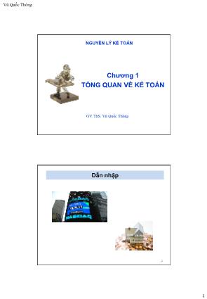 Giáo trình Nguyên lý kế toán - Chương 1: Tổng quan về kế toán - Vũ Quốc Thông