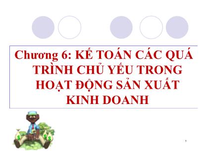 Giáo trình Nguyên Lý Kế toán - Chương 6: Kế toán các quá trình chủ yếu trong hoạt động sản xuất kinh doanh