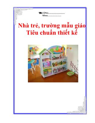 Giáo trình Nhà trẻ, trường mẫu giáo Tiêu chuẩn thiết kế