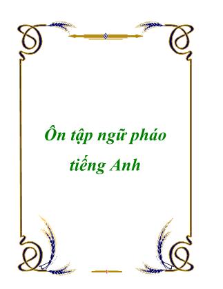 Giáo trình Ôn tập ngữ pháp tiếng Anh - Phạm Việt Vũ