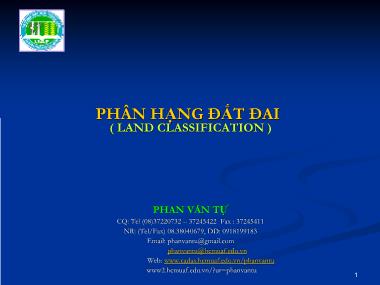 Giáo trình Phân hạng đất đai - Phan Văn Tự