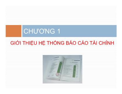 Giáo trình Phân tích Báo cáo tài chính - Chương 1: Giới thiệu hệ thống Báo cáo tài chính