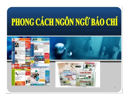 Giáo trình Phong cách ngôn ngữ báo chí