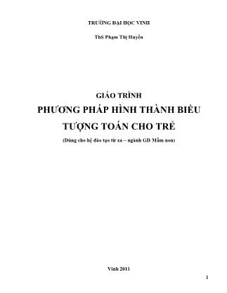 Giáo trình phương pháp hình thành biểu tượng toán cho trẻ