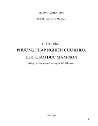 Giáo trình phương pháp nghiên cứu khoa học giáo dục mầm non