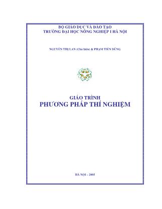 Giáo trình Phương pháp thí nghiệm - Nguyễn Thị Lan