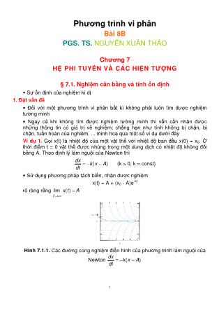 Giáo trình Phương trình vi phân - Chương 7: Hệ phi tuyến và các hiện tượng - Nguyễn Xuân Thảo