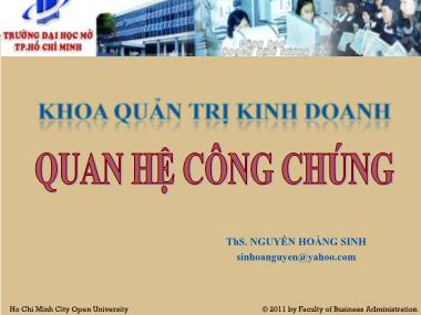 Giáo trình Quan hệ công chúng - Nguyễn Hoàng Sinh