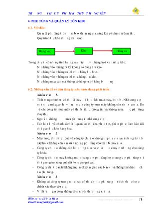 Giáo trình quản lí công nghiệp - Phần 7: Phụ tùng và quản lí tồn kho - Lê Văn Hiếu