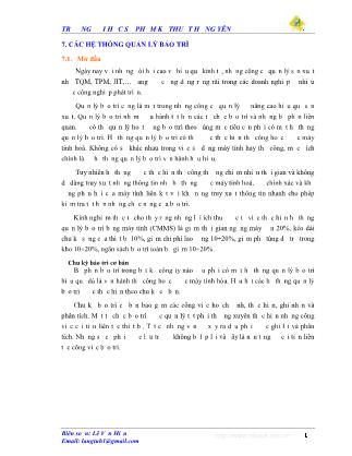 Giáo trình quản lí công nghiệp - Phần 8: Các hệ thống quản lí bảo trì - Lê Văn Hiếu
