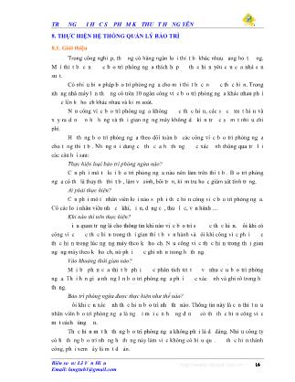 Giáo trình quản lí công nghiệp - Phần 9: Thực hiện hệ thống quản lí bảo trì - Lê Văn Hiếu