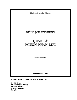 Giáo trình Quản lý nguồn nhân lực