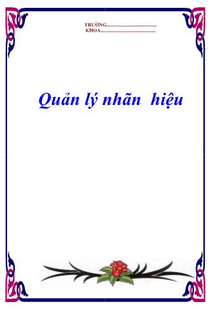 Giáo trình Quản lý nhãn hiệu